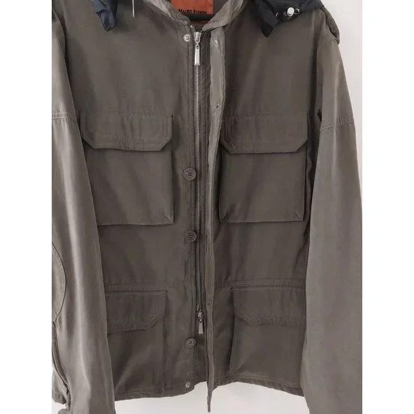 Mauro Ferrini Olive Green Faux Suede Utility Jacket Men's Sz XXL - Picture 4 of 16